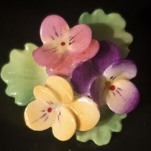 Floral Ceramic Brooch
